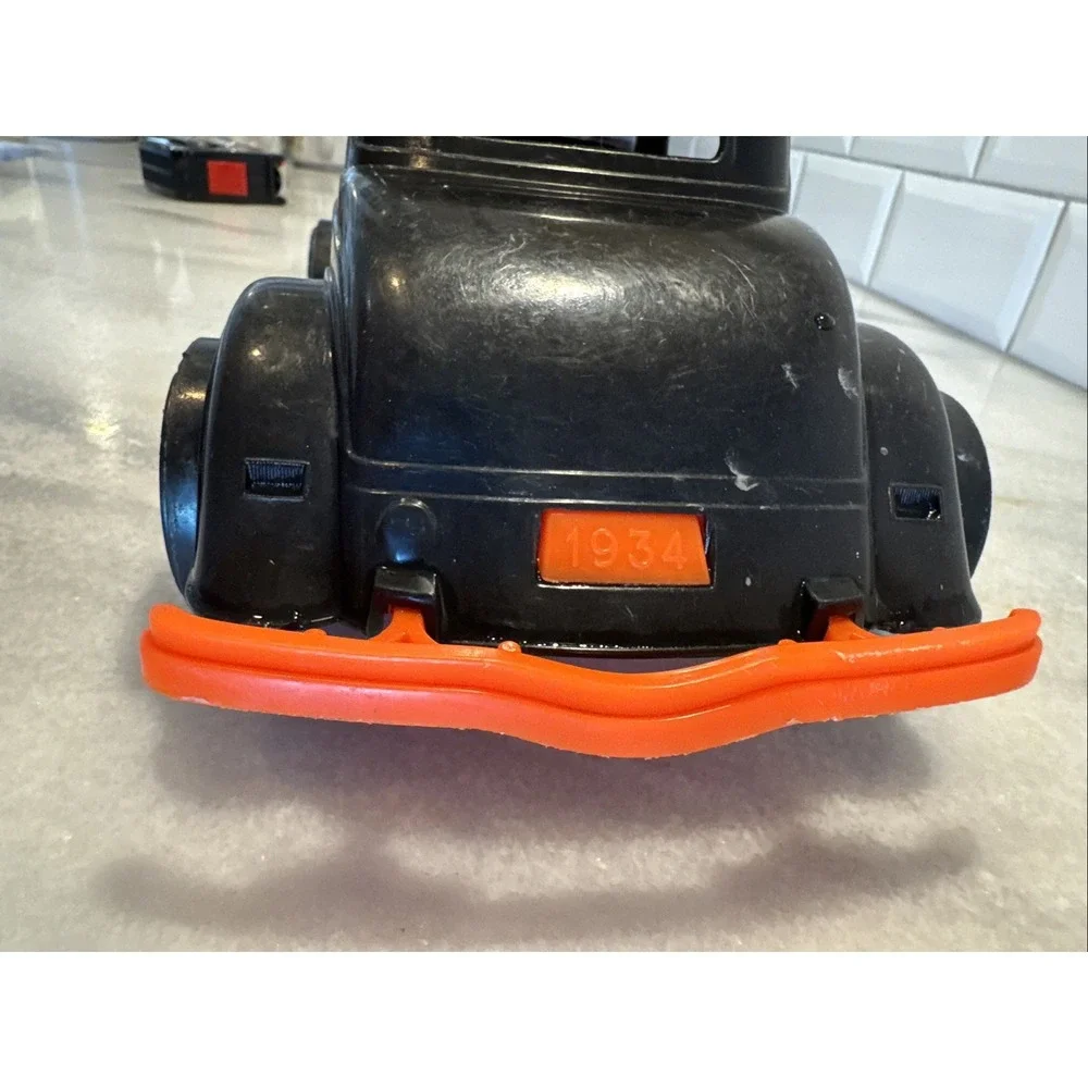 Vintage Durant Plastics Black 1934 Ford Victoria Toy Car With Orange Flames‎
